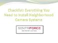 Checklist: Everything You Need to Install Neighborhood Camera Systems PowerPoint PPT Presentation