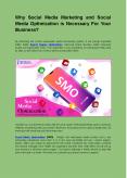 Why Social Media Marketing and Social Media Optimization is Necessary For Your Business? PowerPoint PPT Presentation