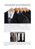 Dry Cleaning Guide - Care for Your Business Suit PowerPoint PPT Presentation