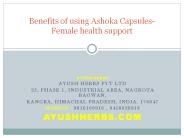 Benefits of using Ashoka Capsules-Female health support