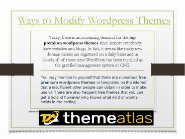 Ways to Modify Wordpress Themes