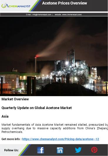 Acetone Prices, News, Market and Analysis | ChemAnalyst