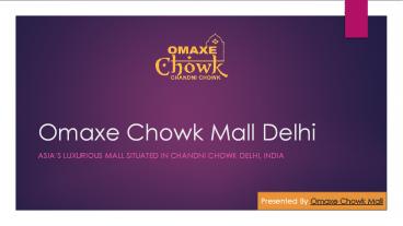 Omaxe Chowk Mall Delhi | Commercial Space at 12% Fixed Return