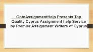 Cyprus Assignment help Service by Premier Assignment Writers