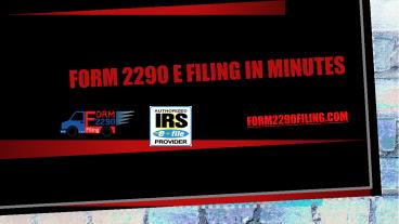 IRS Form 2290 Online Filing to IRS 2290 HVUT