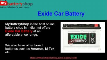 Exide Car Battery