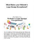 What Makes your Website’s Logo Design Exceptional? PowerPoint PPT Presentation