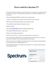 How to watch free Spectrum TV