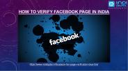 how to verify facebook page in india