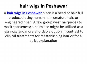 hair wigs in peshawar