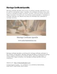 Marriage Certificate Attestation