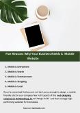Five Reasons Why Your Business Needs A Mobile Website PowerPoint PPT Presentation