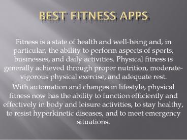 Best Fitness Apps
