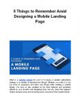 5 Things to Remember Amid Designing a Mobile Landing Page PowerPoint PPT Presentation