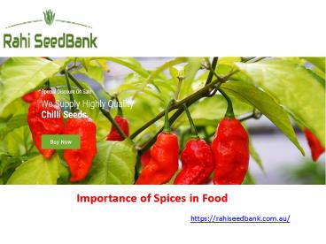 Importance of Spices in Food