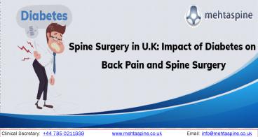 Impact of Diabetes on Back Pain and Spine Surgery