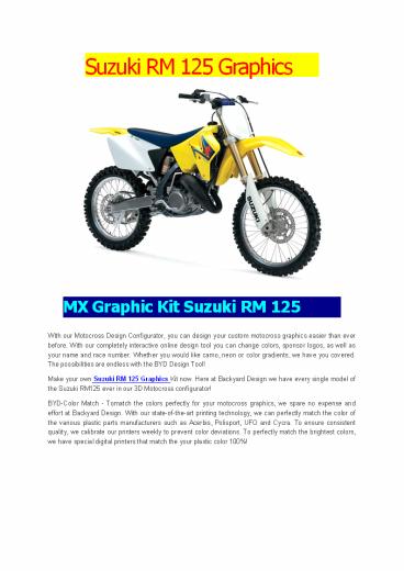 Suzuki RM 125 Graphics