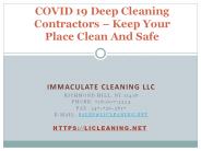 COVID 19 Deep Cleaning Contractors – Keep Your Place Clean And Safe