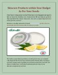 Skincare Products within Your Budget As Per Your Needs PowerPoint PPT Presentation