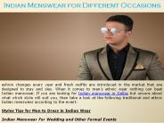 Indian Menswear for Different Occasions