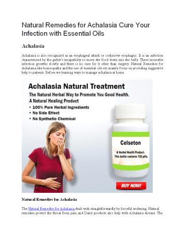 Natural Remedies for Achalasia Cure Your Infection with Essential Oils