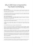 Why A 2020 Vision Is Important For Your Health And Wellbeing PowerPoint PPT Presentation