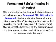 Permanent Skin Whitening in Islamabad