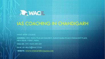 IAS Coaching in Chandigarh