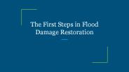 The First Steps in Flood Damage Restoration