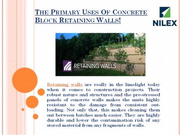 The Primary Uses Of Concrete Block Retaining Walls