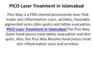 PICO Laser Treatment in Islamabad