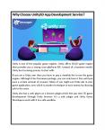 Why Choose Unity3D App Development Service? PowerPoint PPT Presentation