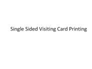 Single Sided Visiting Card
