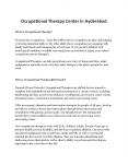 Best Occupational Therapy Centers in Hyderabad PowerPoint PPT Presentation