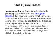 Shia Quran Classes