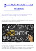 6 Reasons Why Fresh Content is Important for Your Business PowerPoint PPT Presentation