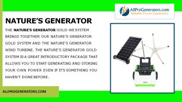 Choose best nature’s generator for Allprogenerators