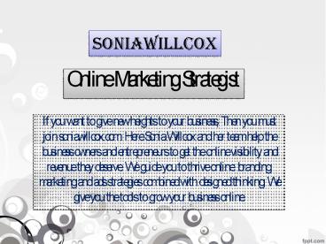 Soniawillcox - Online Marketing Strategist Switzerland