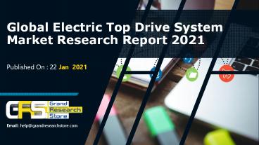 Electric top drive system market
