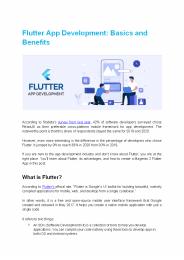 Flutter App Development: Basics and Benefits