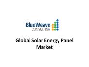 Solar Energy Panel Market analysis