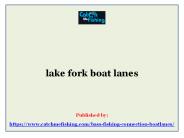lake fork boat lanes