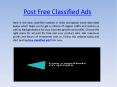 Post free classified ads without registration PowerPoint PPT Presentation