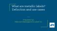 What are metallic labels? Definition and use-cases PowerPoint PPT Presentation