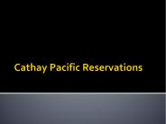 Cathay Pacific Reservations