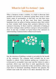 What Is Call-To-Action - Jain Technosoft