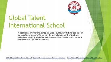 Global Talent International School, Pune - Ezyschooling