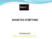 diabetes symptoms