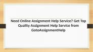 Online Assignment Help Service