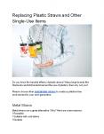 Replacing Plastic Straws And Other Single-Use Items PowerPoint PPT Presentation